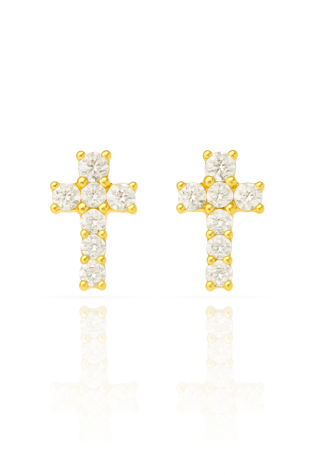 Diamond Cross Studs