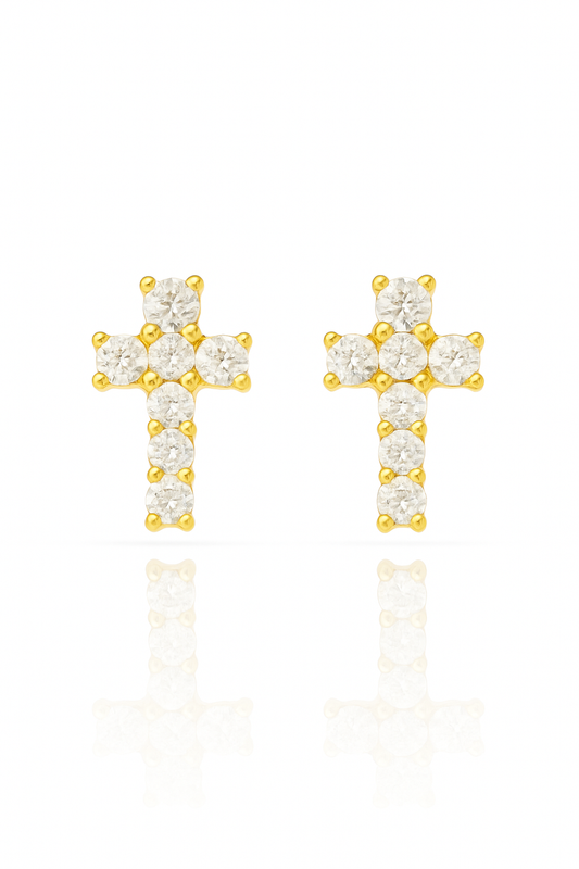 Diamond Cross Studs
