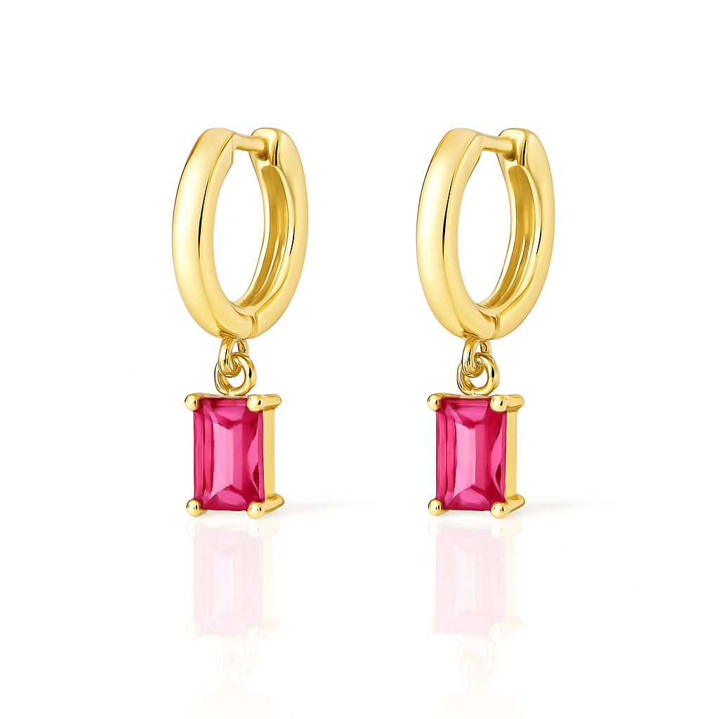 Blush Gemstone Hoops