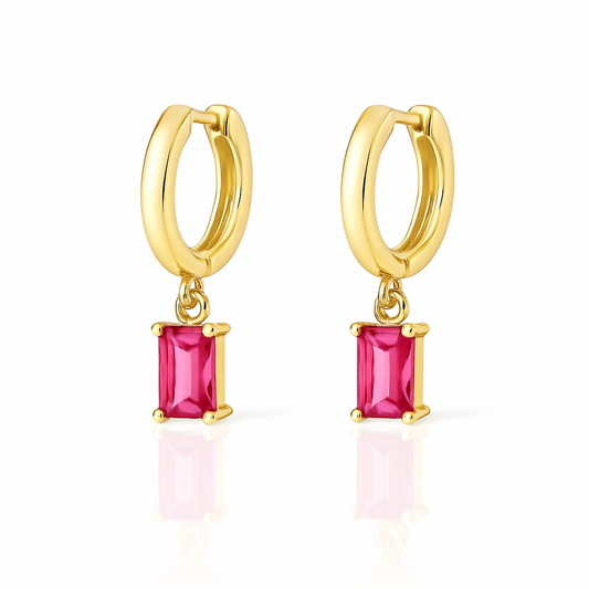 Blush Gemstone Hoops