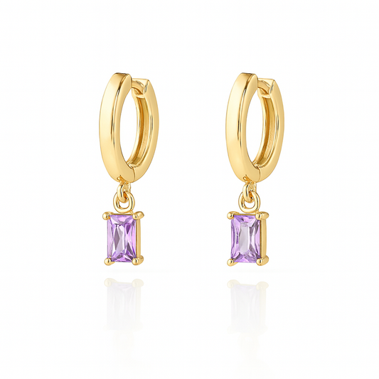 Lilac Gemstone Hoops