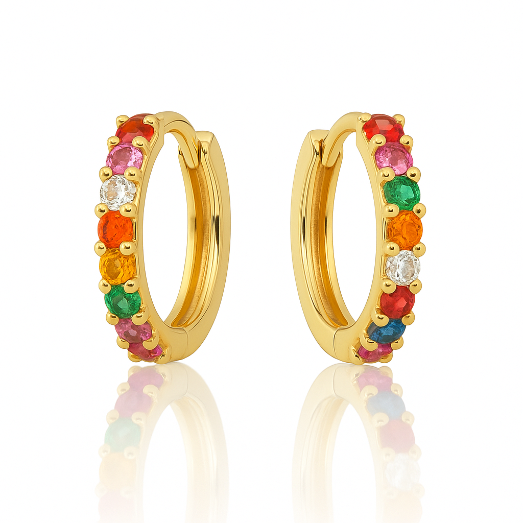 Rainbow Glaze Mini Hoops