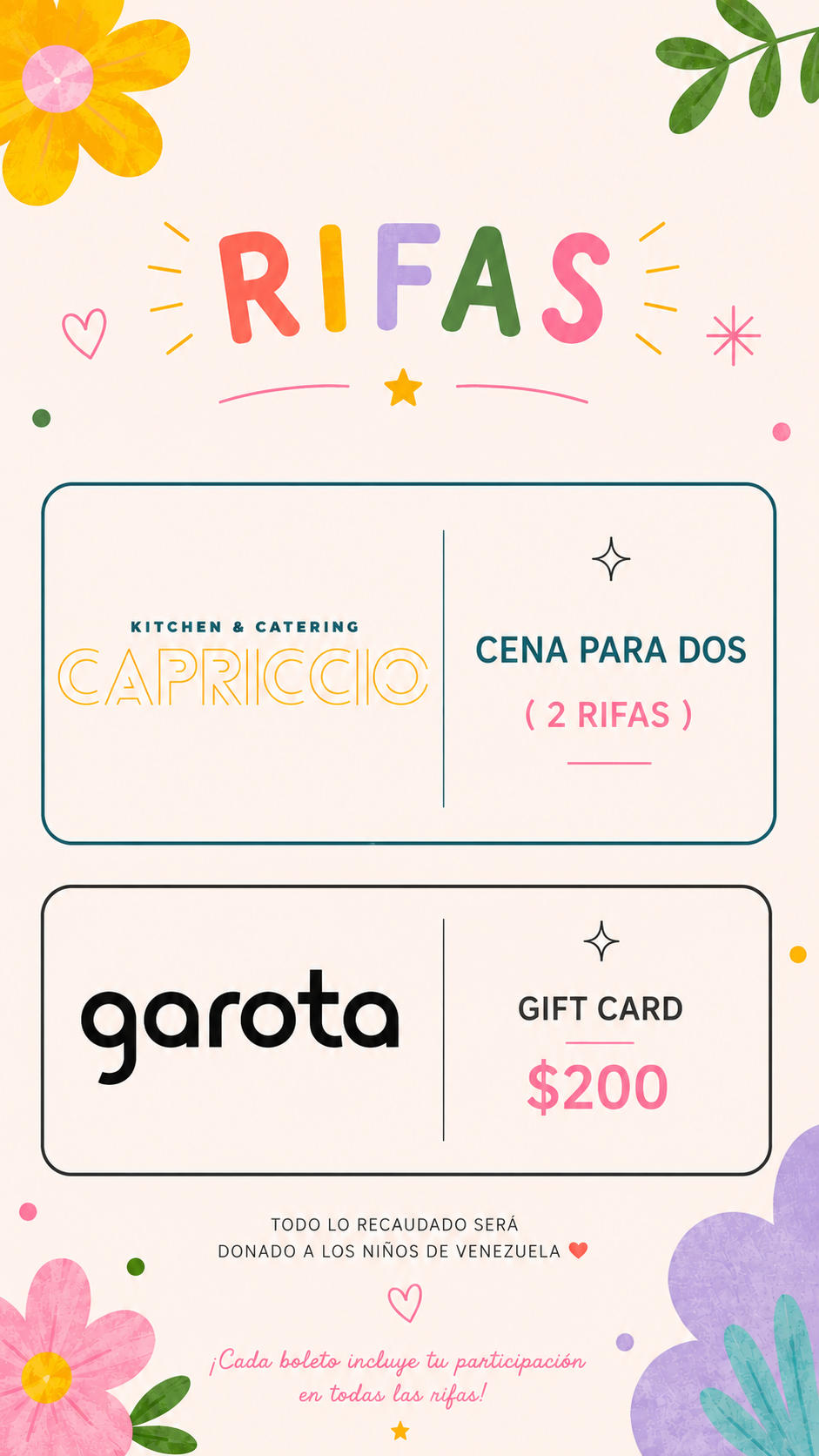 Manitas Unidas Raffle Entry